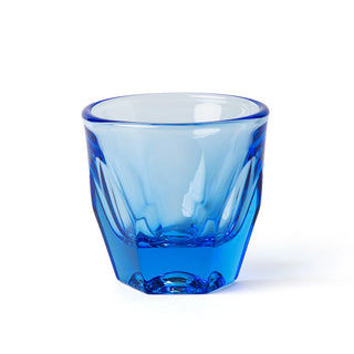 Blue NotNeutral Vero double wall borosilicate glass tumbler with angular ergonomic sides