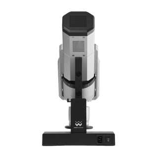 Top view of Weber Workshops EG-1 Mk-3 coffee grinder with a black octagonal cap and ribbed surface