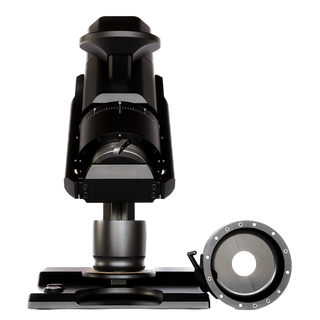 Front view of Weber Workshops EG-1 grinder head with the adjustment dial and scale visible