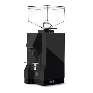 Eureka Mignon Silenzio 55 espresso grinder with a clear hopper atop a compact black body.