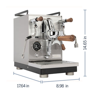Profitec JUMP Espresso Machine, from Clive Coffee, dimensions image 

14.65in H x 9.98 in W x 17.64 in D