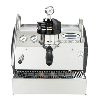 La Marzocco GS3 espresso machine with a manual paddle and visible pressure gauge