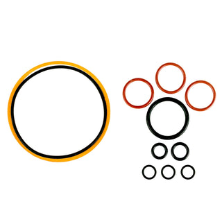 Assorted o rings and seals in orange black and red for La Marzocco paddle rebuild kit