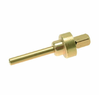 Brass E61 valve stem with hex end and surrounding collar