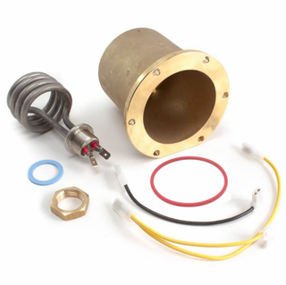 Replacement boiler with brass flange and heating element for Rancilio Silvia espresso machines with gasket and wiring