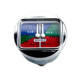 La Spaziale pressure gauge with chrome bezel and colored dial for S1 espresso machines